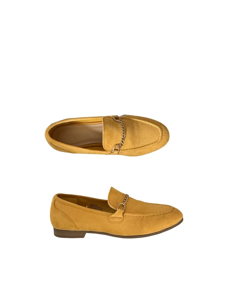Men's Suede Chain Loafers In Mustard Yellow